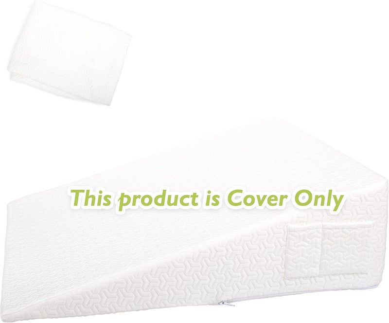 MEOVEN Wedge Pillow Cover for 26x25x7.5 Bed Wedge Pillow, Hypoallergenic, Replacement Pillowcase Cover with Zipper & Pockets - Image 4